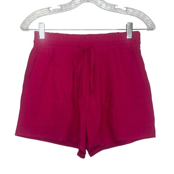 Skylar Rose Shorts Linen Blend Womens Small Pink New Elastic Waist - Picture 1 of 8